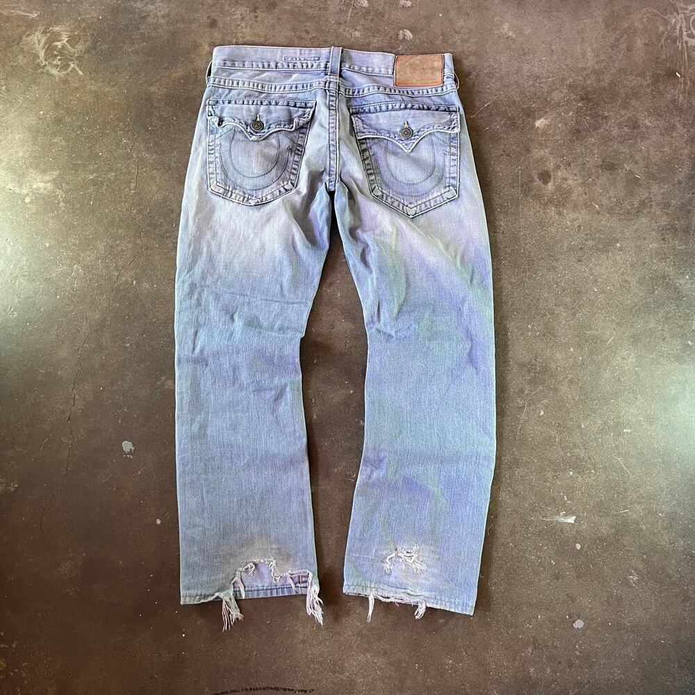 Vintage 90s baggy loose fit Ricky true religion faded men’s blue jeans size 34